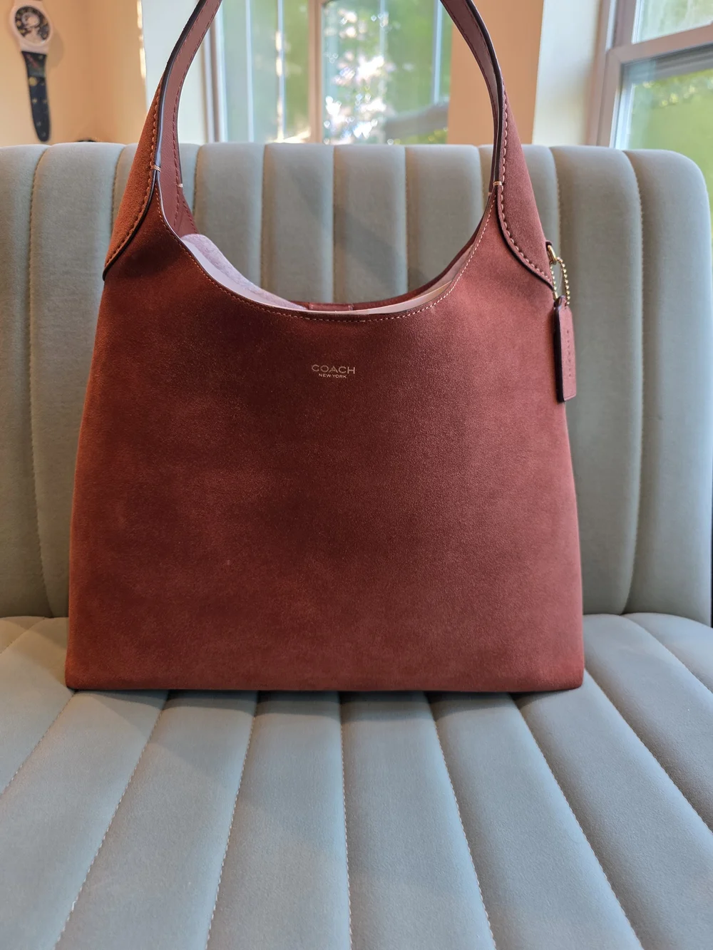 Coach Suede Hobo Bag in Dusty Rose